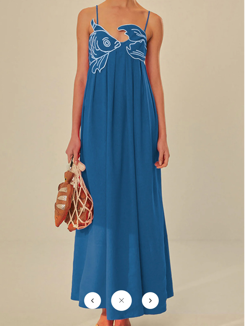 NWT Commense Embroidered Fish Cami Dress Sz S